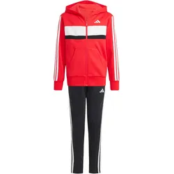 adidas Seasonal Essentials Tiberio 3-Streifen Fleece Jogginganzug Kinder JC7522 - pure ruby/white 140