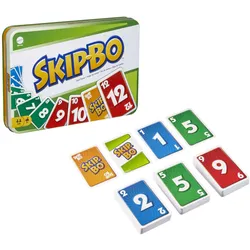 Mattel Games SKIP-BO Deluxe Metallbox, Kartenspiel, Familienspiel, Kinderspiel