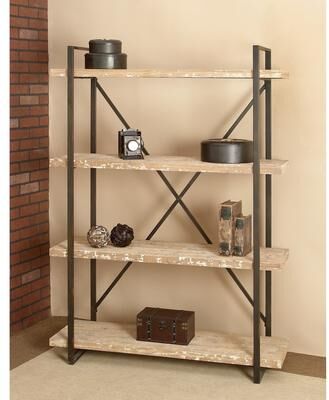 ARCILLA ELEMENTAL Brown Wood 4 Shelves Shelving Unit