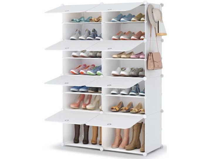 Meuble Chaussure 7 ux Rangement Chaussure 28 Paires Etagere Chaussure Blanc Large Large MEUBLE A CHAUSSURES