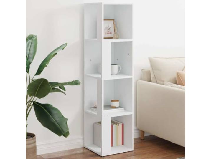 BOWEKAM Möbel, Eckschrank, weiß, 33 x 33 x 132 cm, Holzwerkstoff