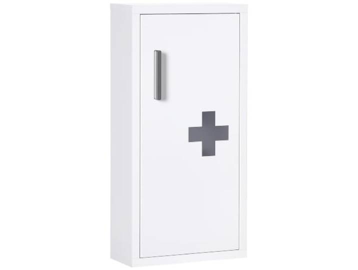 kleankin Medizinschrank Erste Hilfe Schrank mit Griff 30 x 12 x 60 cm Weiß