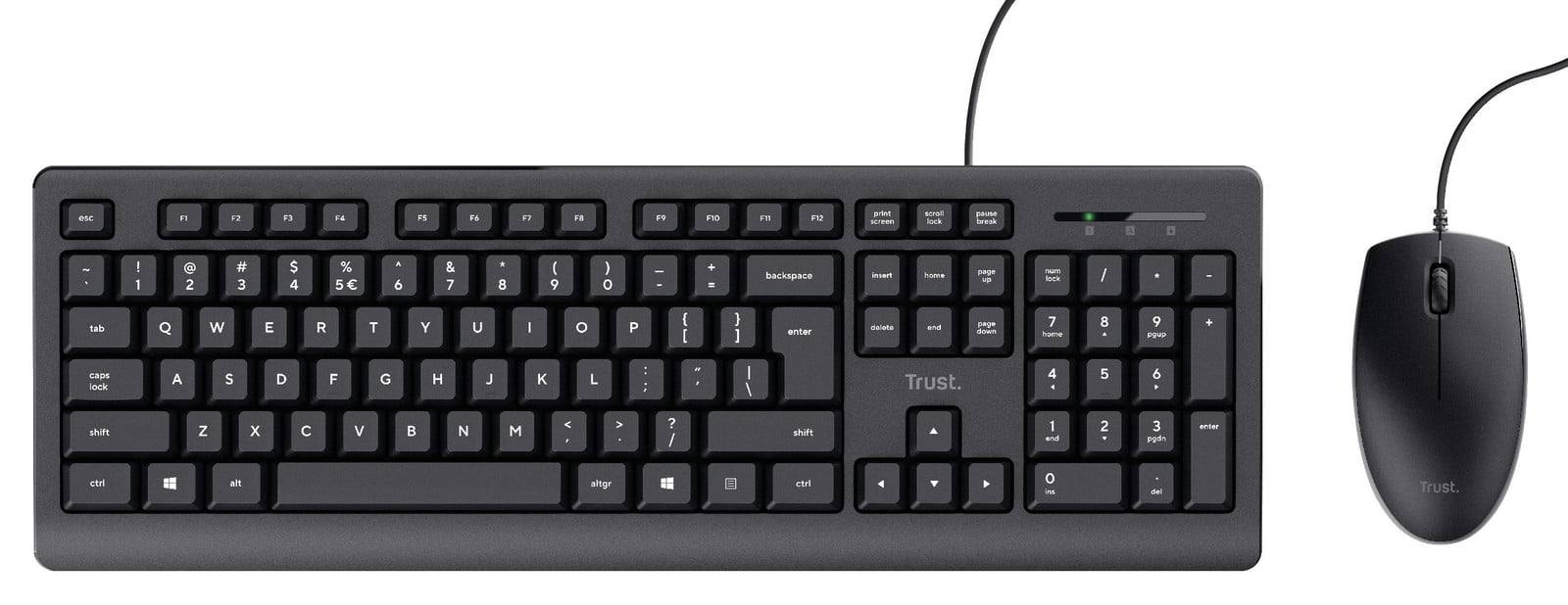 Trust TKM-250 bedrade toetsenbord-muis set, zwart