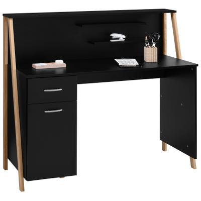 Schreibtisch VOGL MÖBELFABRIK "Dave", schwarz (schwarz, eichenfarben), B:125cm H:108cm T:56cm, Tische, Schreibtisch