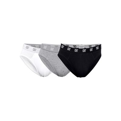 Slip CR7 "Slip CR7 Basic, Slip, 3-pack 3er Pack", Herren, Gr. M, bunt (schwarz, grau, weiß), Obermaterial: 95% Baumwolle CO. 5% Elasthan EL., Unterhosen Slip
