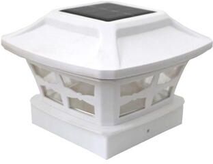 Snug & Styled Outdoor Solar Column Garden Lamp LED Dual Light Waterproof Pathway Light white