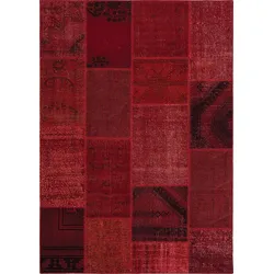 Vintage Teppich Patchwork 170 x 240 cm Mischgewebe Rot