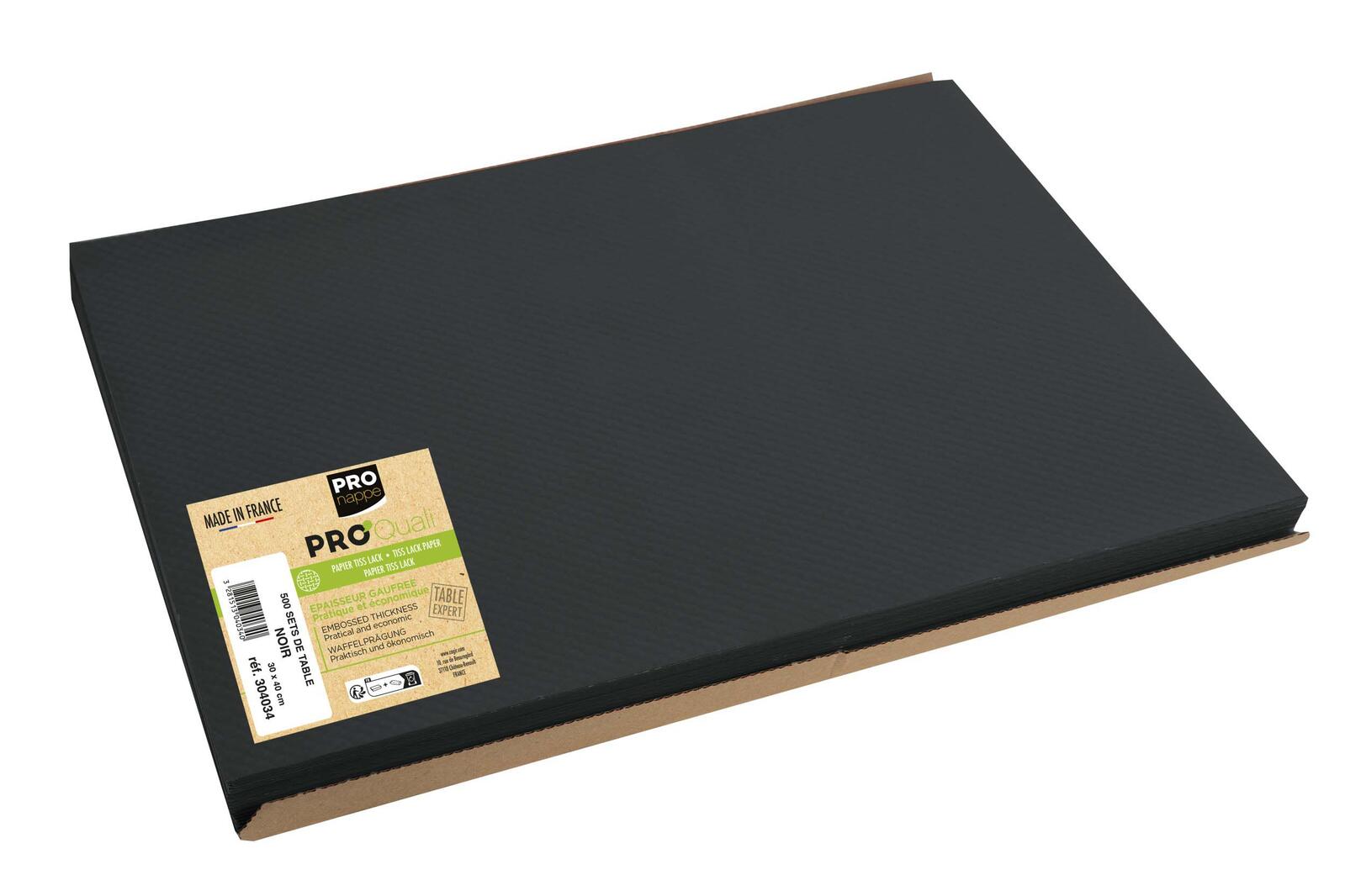PROnappe Platzsets Tiss Lack 30 x 40 cm schwarz 304034I