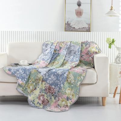 Emma Quilted Throw Blanket by Greenland Home Fashions in Gray (Size OS)