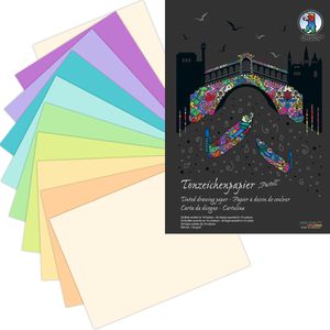 Ursus Tonpapier 2144699SE Sonderedition Pastell A4, 10 Farben sortiert, 130g/m², 20 Blatt