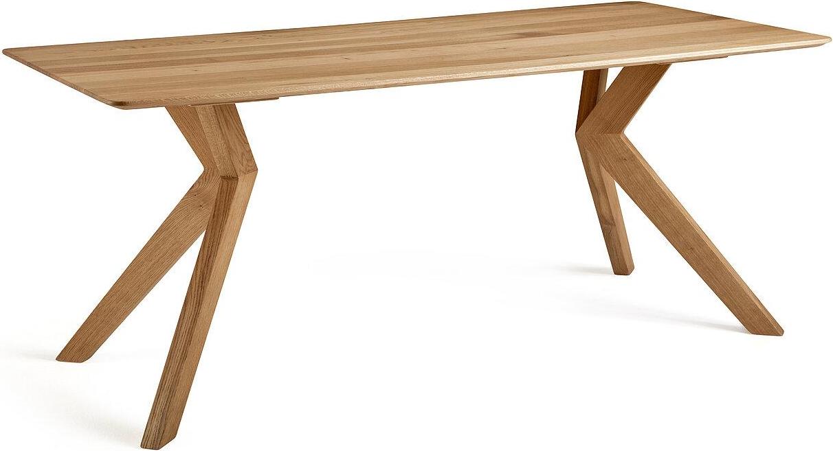 Esstisch Bird 180x90 Schweizer Kante 4-Fuß Wildeiche Massiv Geölt