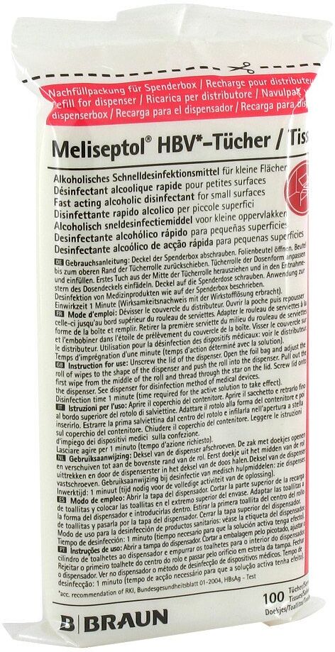 Meliseptol Hbv Tücher Nachfüllpackung 100stk