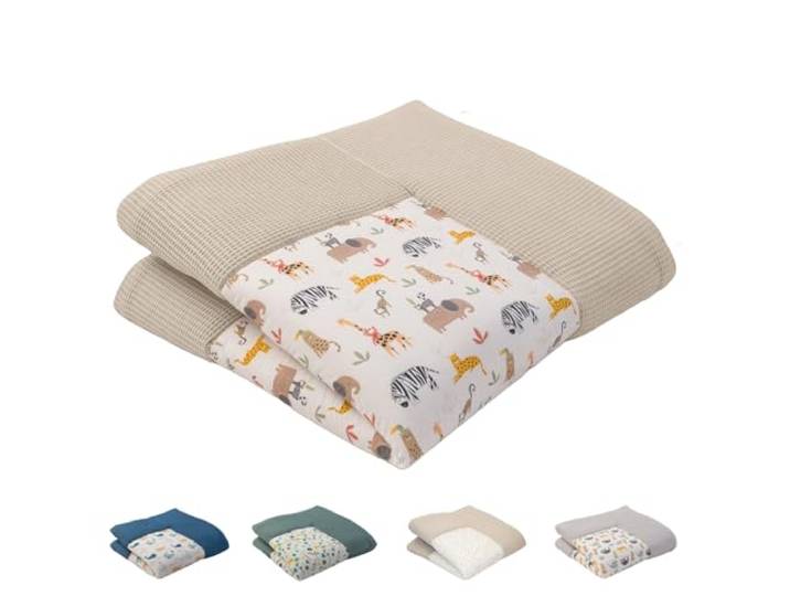 ULLENBOOM Krabbeldecke für Baby 140x140 cm - Dick und weich gepolstert Außenmaterial: 100% Baumwolle, Alle Materialien OEKO-TEX zertifiziert, Made in EU, Schadstoffgeprüft und waschbar