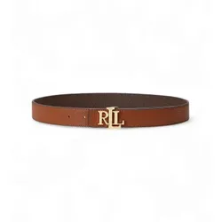 Lauren Ralph Lauren für Damen. 412912039002 Brauner Ledergürtel, wendbar (L), Lässig