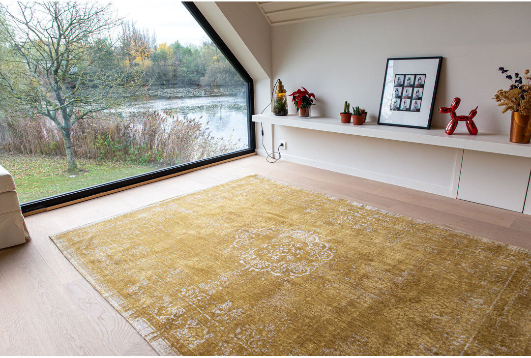 Louis de Poortere Rectangle Oriental Area Rug Yellow Rectangle 140 x 200cm