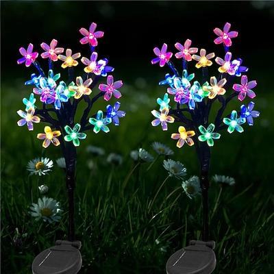 2 stücke solar outdoor weg licht kirschblüte form warmweiß licht farbe mehrfarbiges licht