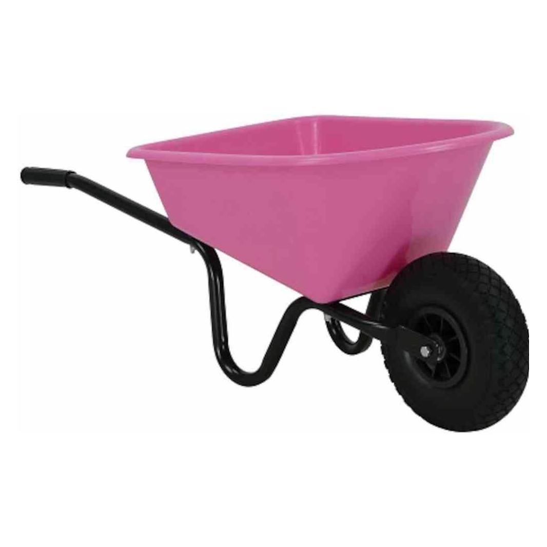FORT Kinderschubkarre 20 l rosa montiert mit PU-Rad (FO35609)