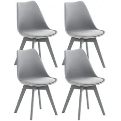 CLP 4er Set Stuhl Linares Kunststoff   Material: Kunststoff, Farbe: grau/grau