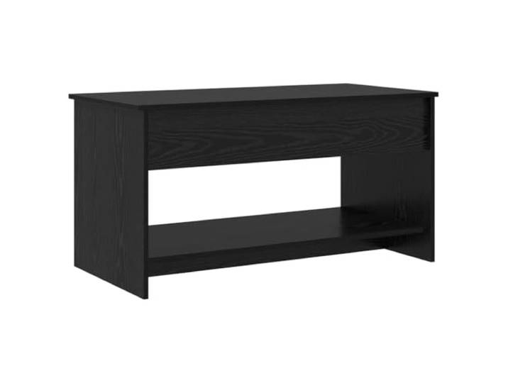 IBUQDDV Couchtisch Schwarz Eichen-Optik 80 x 50,5 x 41,5 cm Holzwerkstoff, Regal-Design, minimalistisch, für Wohnzimmer, Getränke, Deko, Zeitschriften