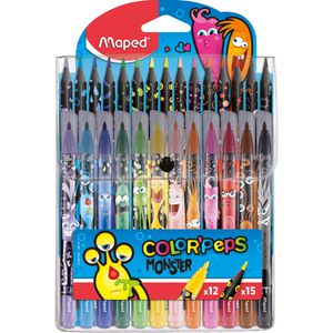 Maped Malset Color Peps Monster, 984718, Bunt- und Filzstifte, 27-teilig
