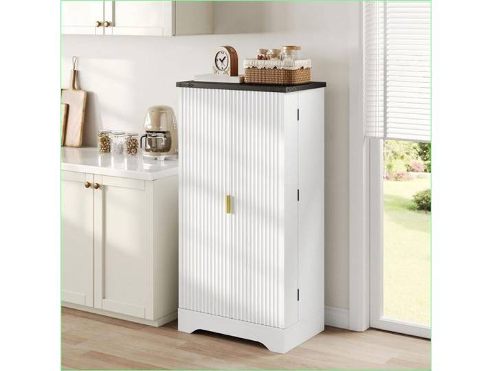 Serveurs Buffets Credenzas - Buffet Cuisine LED Sensoriel Rangements Réglables - Blanc 120x60.5x40cm