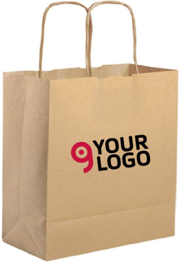 Shopper in carta naturale con maniglia ritorta, soffietto robusto Personalizzate o neutre