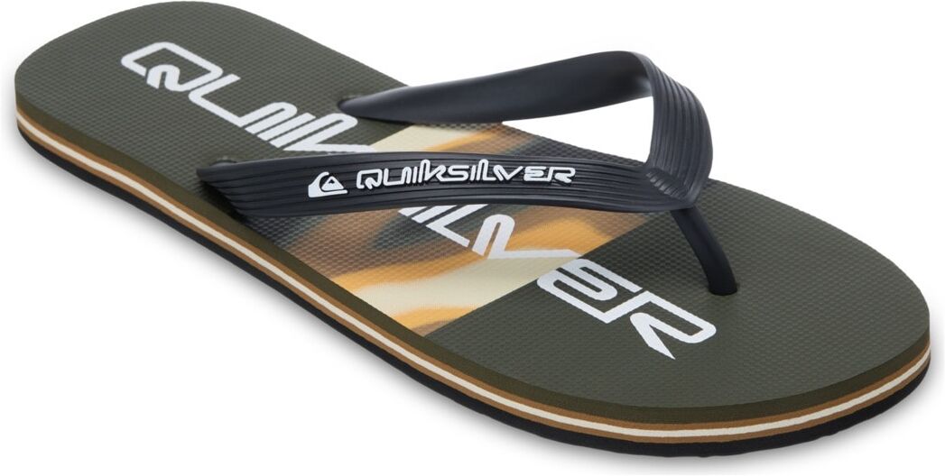Sandale QUIKSILVER "Molokai Stripe", Herren, Gr. 6(39), grün (grape leaf holmes), Obermaterial: 100% Synthetik, Futter: 100% Synthetik, Laufsohle: 100% Schwammgummi., Schuhe Sandale grape leaf holmes 6(39)