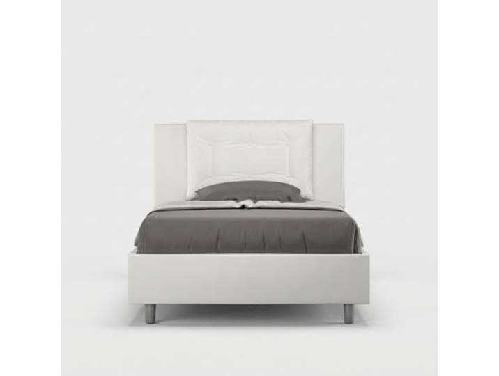 Französisches Bett mit Stauraum 120x190 gepolstert Annalisa P - Weiß