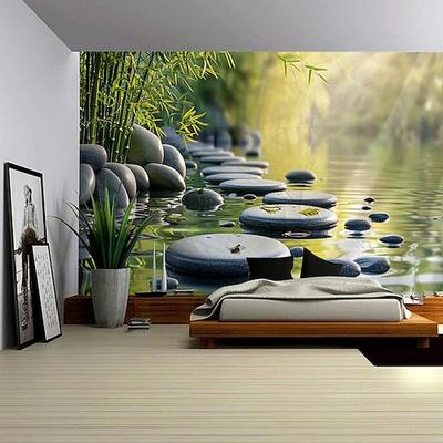 Natur Zen Meditation Wandteppich Wand Kunst große Wandteppich Wandbild Dekor Fotografie Hintergrund Decke Vorhang Haus Schlafzimmer Wohnzimmer Dekoration Wandtuch XXL Natur