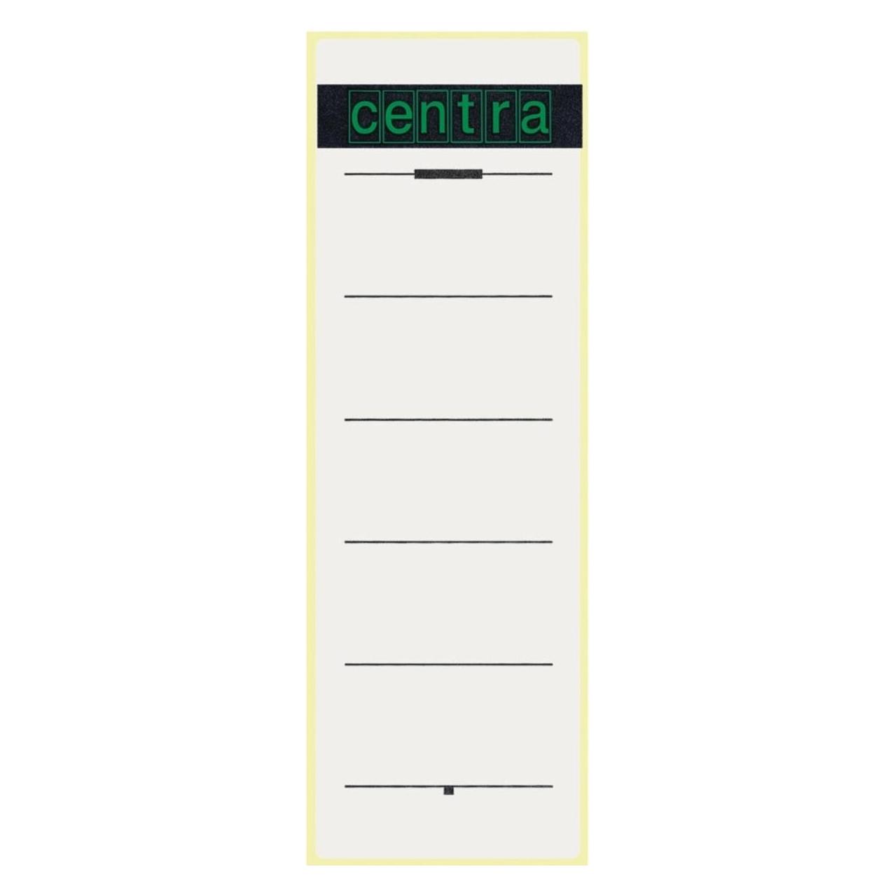 Centra Rückenschild selbstklebend, Papier, lang, breit, 10 Stück, weiss (521114)