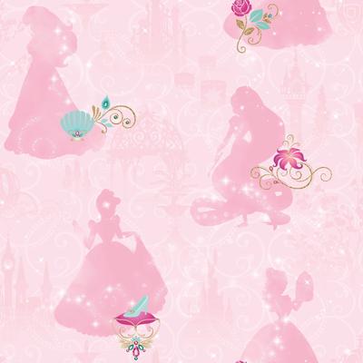 Pink Disney Princess Peel and Stick Wallpaper by RoomMates
