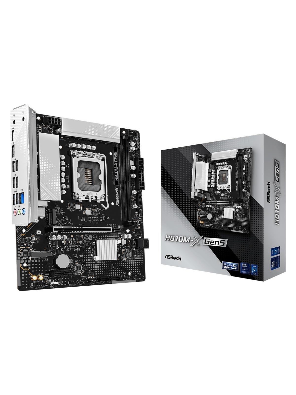 ASRock H810M-X Gen5 Mainboard - Intel H810 - Intel LGA1851 - DDR5 RAM - Micro-ATX