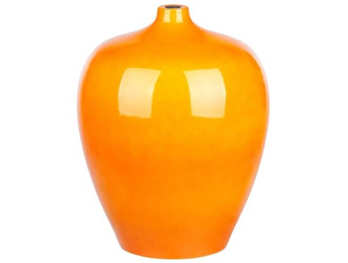 Runde Blumenvase Terrakotta handgefertigt orange 37 cm bauchig Modern Terrasa