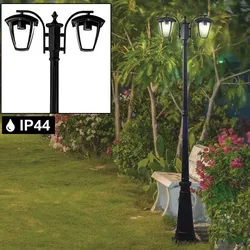 Außen Stand Lampe schwarz ALU Steh Beleuchtung Garten Laterne Terrassen Kandelaber Glas V-TAC 7062
