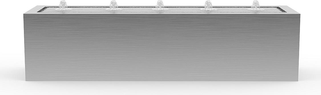 Edelstahl-Außenbrunnen - L. 120 x H. 30 cm - Silber - LUNARA