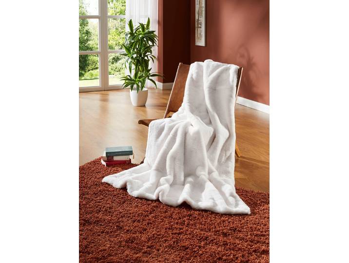 Felldecke in kuschelweicher Qualität, Creme