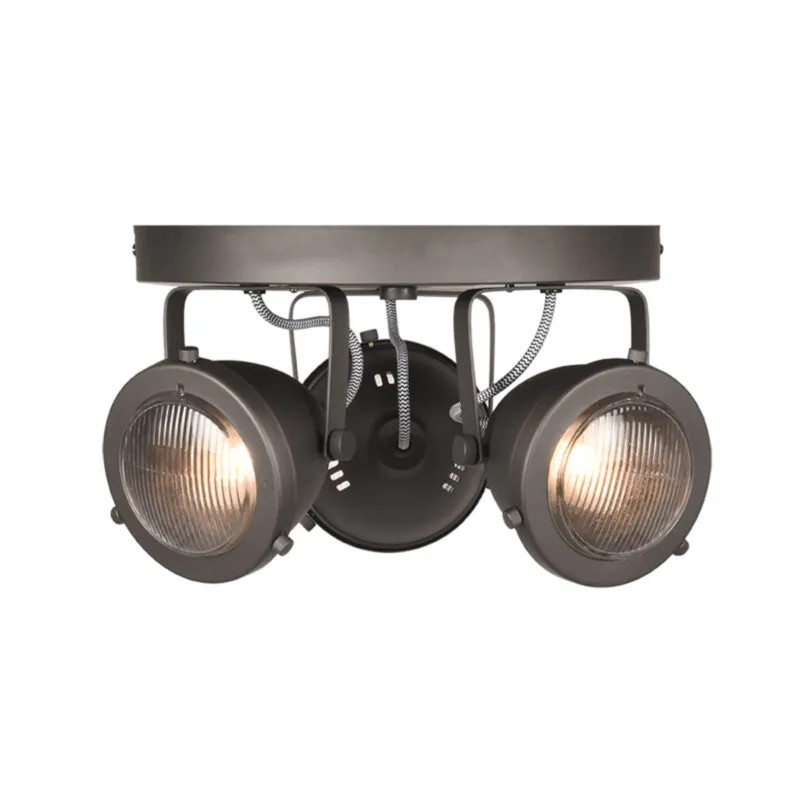 Label51 Spot Moto 3-Lichts Wandlamp - Burned Steel - Metaal