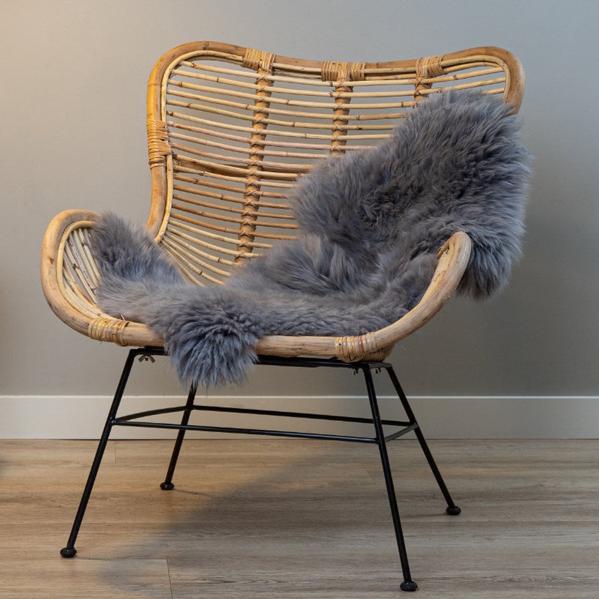 WOOOL Australische schapenvacht Grijs XS - 100% echte schapenvacht - 80 x 45 cm