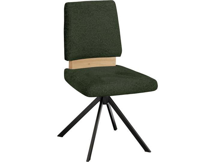 Drehstuhl MASSIVLINE & MORE Brügge 301 , khaki, schwarz, khaki, B:48cm H:92cm T:59,5cm, Holzwerkstoff, Metall, Stoff, Stühle, Drehstuhl