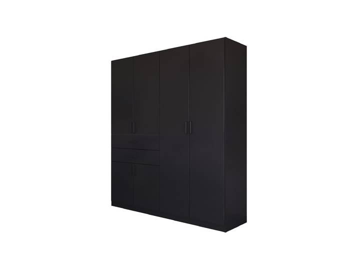 Kleiderschrank grau metallic - 181 cm - rauch - MAIKA