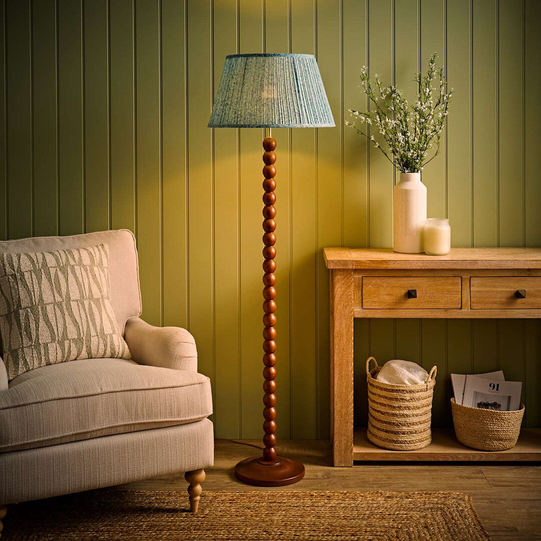 17 Stories Helgomar Matte Traditional Floor Lamp Blue 150cm H X 40cm W X 40cm D