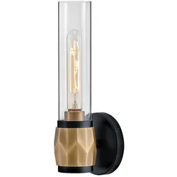 Elstead Lighting Ellison 1-flammige Wandleuchte E27 Schwarz Messing antik IP44