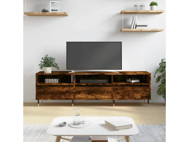 Bon marché - Meuble TV/Banc TV - Buffet TV - chêne fumé 150x30x44 5 cm Bois d'ingénierie plds697341
