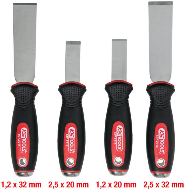 Jeu de grattoirs, EDELSTAHL, 4 pcs. ; KS Tools (907.2210)