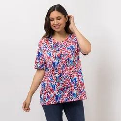 IN-PRINT Shirt, 1/2-Arm Rundhalsausschnitt Seitenschlitze