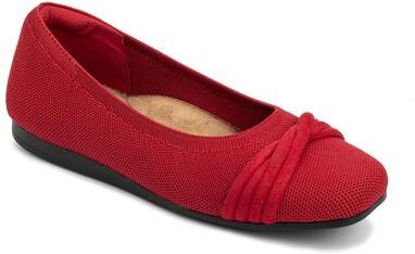 Women's Nissa Square Toe Stretch Knit Flat by Ros Hommerson in Red Knit (Size 13 M)