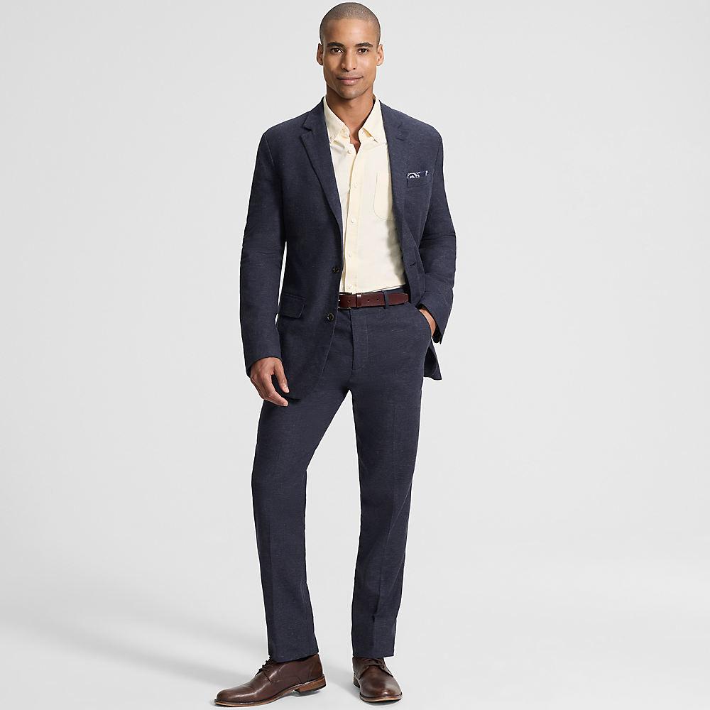 Classic Fit Business-Hose aus Leinenmix für Herren, Herren, size: regular, Blau, Leinen/Baumwoll-Mischung/Viskose-Mischung, by Lands' End