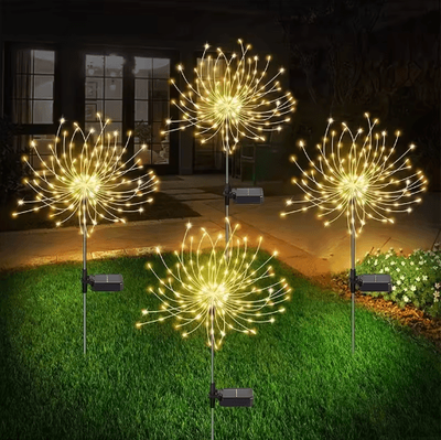 Inspire Picks Solar LED Firework Fairy Lights Waterproof Garden Sparkler Decor 1pc warm 200leds