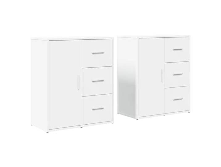 KGHFDVB Sideboards 2 STK. Weiß 60x31x70 cm Holzwerkstoff Stauraum für Bücher, Zeitschriften, Robust & Feuchtigkeitsbeständig, Leicht zu Reinigen