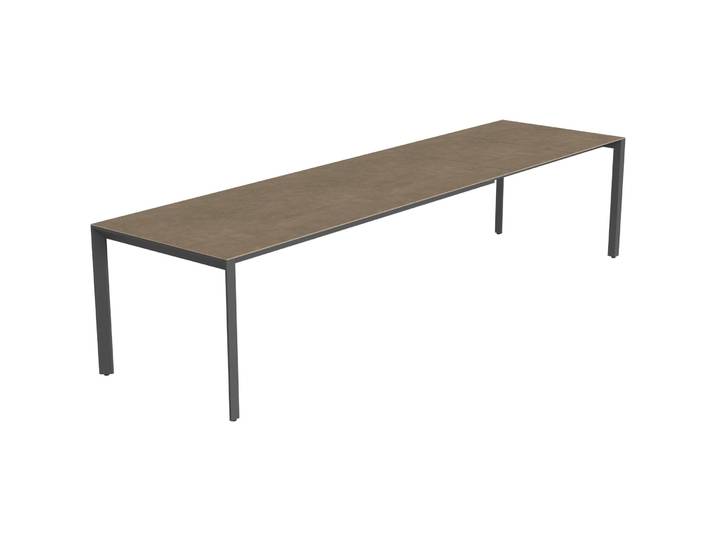 Gartentisch ausziehbar Tropea Schwarz matt / Terra Keramik/Stahl pulverbeschichtet B 220 T 90 cm